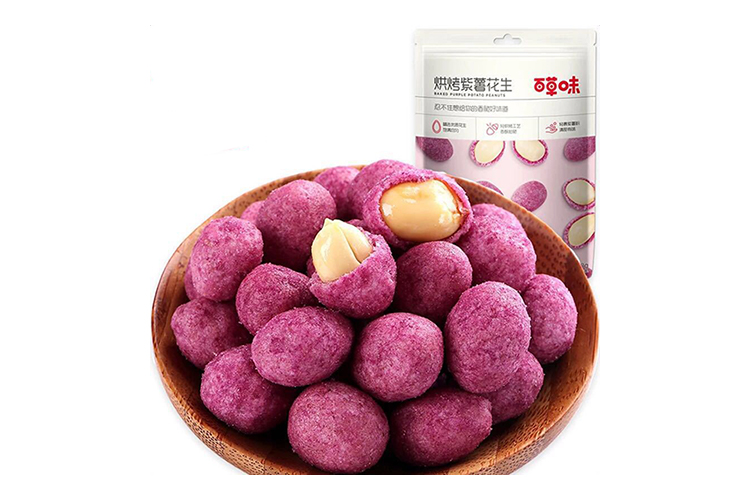 BAICAOWEI ROASTED PURPLE SWEET POTATO AND PEANUT 128G*5PACK